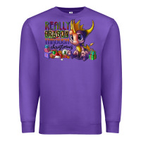 Purple real dragon through christmas Premium Sweatshirt - CowhideDigitalArt