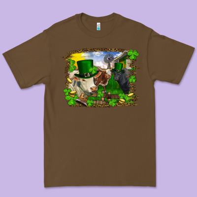 St Patrick's Day Cows Premium Tee Designed By Ranaportraitstore