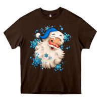 Chocolate Brown winter christmas santa claus Heavy Core Tee - MaliasSmallBusiness