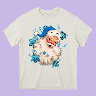 Winter Christmas Santa Claus Heavy Core Tee Designed By Maliassmallbusiness
