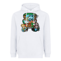 White Happy Easter Heavyweight Hoodie - CowhideDigitalArt