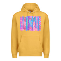 Mustard Pink Easter Brushstrokes Premium Hoodie - BundleAndBundleShop