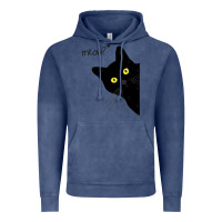 Vintage Denim black cat day halloween black cat meow Vintage Hoodie - tuanDangUi
