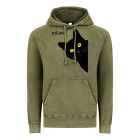 Vintage Olive black cat day halloween black cat meow Vintage Hoodie - tuanDangUi