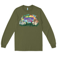 Army Green Happy Easter Day rainbow Long Sleeve Tee - HowdyJamesFarm
