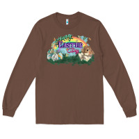 Chestnut Happy Easter Day rainbow Long Sleeve Tee - HowdyJamesFarm