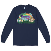 Navy Happy Easter Day rainbow Long Sleeve Tee - HowdyJamesFarm