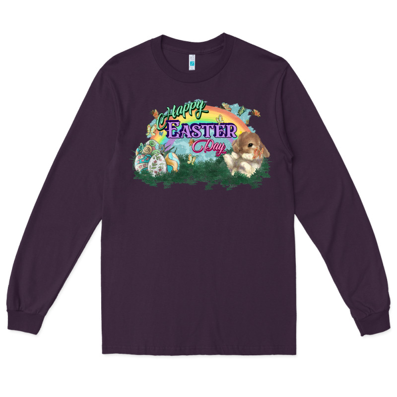 Happy Easter Day Rainbow Long Sleeve Tee by HowdyJamesFarm | Teevron