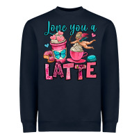 Navy love you a latte Heavyweight Sweatshirt - OliviaCreatesArt