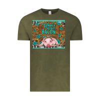 Vintage Olive whats shakin bacon baby pig Vintage Tee - RanaPortraitStore