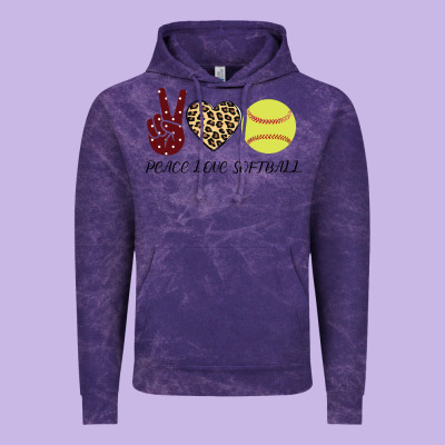 Peace Love Softball Vintage Hoodie Designed By Bettercallsaul