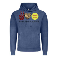Vintage Denim Peace Love Softball Vintage Hoodie - Bettercallsaul