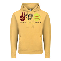 Vintage Mustard Peace Love Softball Vintage Hoodie - Bettercallsaul