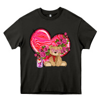 Asphalt valentines heart with bear Heavy Core Tee - NancyCooperArtShop