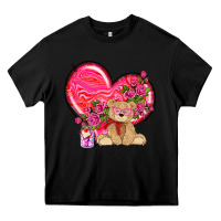 Black valentines heart with bear Heavy Core Tee - NancyCooperArtShop