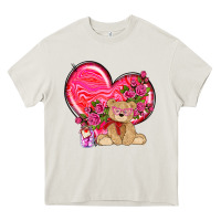 Cream valentines heart with bear Heavy Core Tee - NancyCooperArtShop
