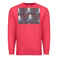 Cardinal Bull Skull Pattern Premium Sweatshirt - CowhideDigitalArt