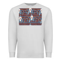 Dove Grey Bull Skull Pattern Premium Sweatshirt - CowhideDigitalArt