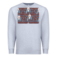 Heather Grey Bull Skull Pattern Premium Sweatshirt - CowhideDigitalArt