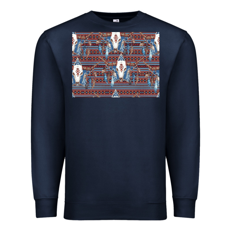 Bull Skull Pattern Premium Sweatshirt by CowhideDigitalArt | Teevron