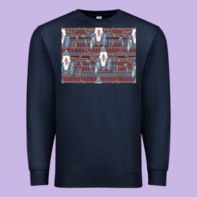 Bull Skull Pattern Premium Sweatshirt Designed By Cowhidedigitalart