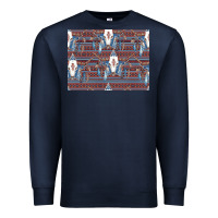 Navy Bull Skull Pattern Premium Sweatshirt - CowhideDigitalArt