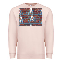 Pale Pink Bull Skull Pattern Premium Sweatshirt - CowhideDigitalArt
