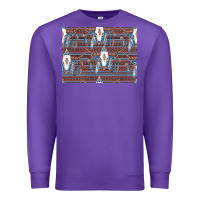 Purple Bull Skull Pattern Premium Sweatshirt - CowhideDigitalArt