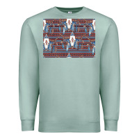 Seafoam Bull Skull Pattern Premium Sweatshirt - CowhideDigitalArt