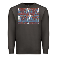 Smoke Bull Skull Pattern Premium Sweatshirt - CowhideDigitalArt
