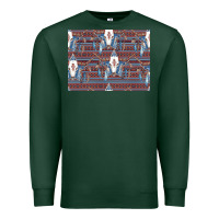 Sports Green Bull Skull Pattern Premium Sweatshirt - CowhideDigitalArt