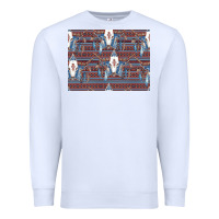 White Bull Skull Pattern Premium Sweatshirt - CowhideDigitalArt