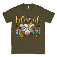 Army Green Western Blessed Mom Baby Calf Classic Tee - LillyAllenDesigns