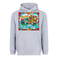 Heather Grey happy thanksgiving Heavyweight Hoodie - CowhideDigitalArt