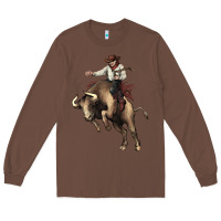 Chestnut Cowboy bull rodeo Long Sleeve Tee - HowdyJamesFarm