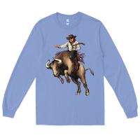 Colony Blue Cowboy bull rodeo Long Sleeve Tee - HowdyJamesFarm