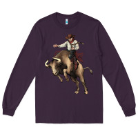 Plum Cowboy bull rodeo Long Sleeve Tee - HowdyJamesFarm