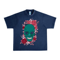 Navy Skull with flowers Urban Heavy Tee - Bettercallsaul