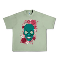 Oil Green Skull with flowers Urban Heavy Tee - Bettercallsaul