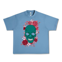 Pebble Blue Skull with flowers Urban Heavy Tee - Bettercallsaul