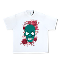 White Skull with flowers Urban Heavy Tee - Bettercallsaul