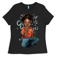 Black afro black boy Ladies Tee - NancyCooperArtShop