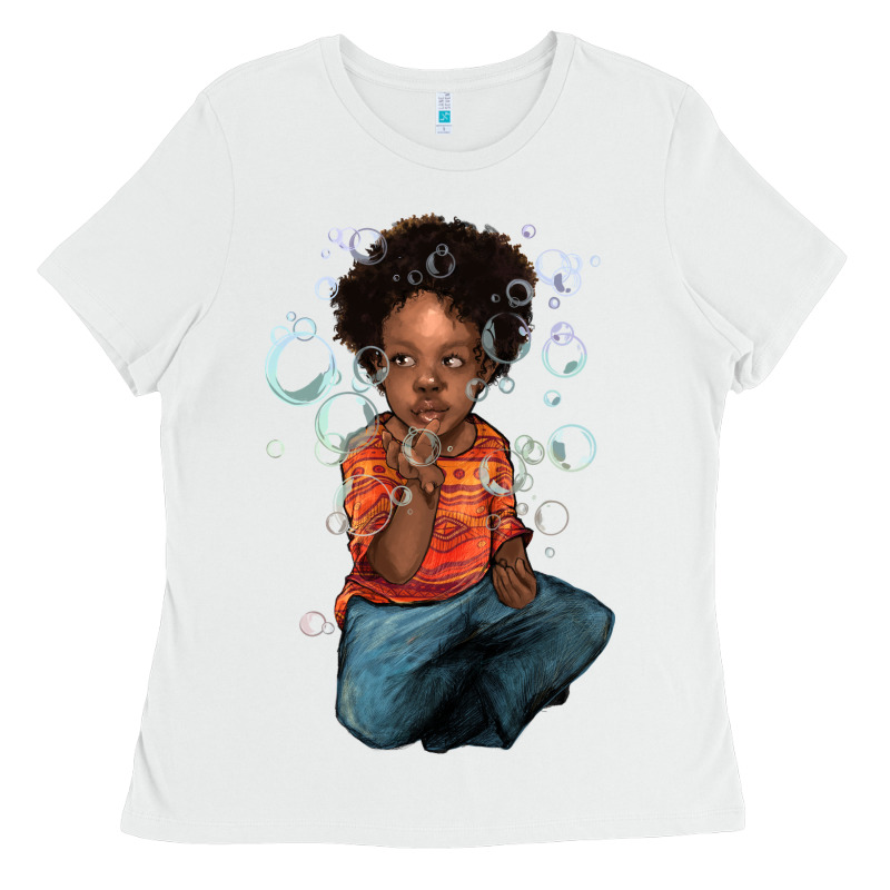 Afro Black Boy Ladies Tee by NancyCooperArtShop | Teevron