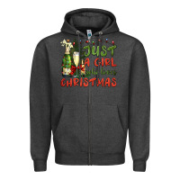 Charcoal Heather just a girl who loves christmas Zipper Hoodie - BundleAndBundleShop