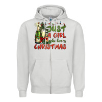 Dove Grey just a girl who loves christmas Zipper Hoodie - BundleAndBundleShop