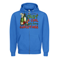 True Royal just a girl who loves christmas Zipper Hoodie - BundleAndBundleShop