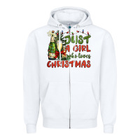 White just a girl who loves christmas Zipper Hoodie - BundleAndBundleShop