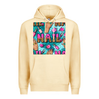 Pina Colada nail art hands and polish with turquoise leopard and glitter seamless  Premium Hoodie - BundleAndBundleShop