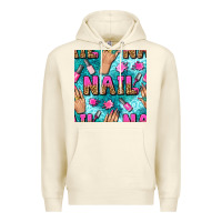 Sandshell nail art hands and polish with turquoise leopard and glitter seamless  Premium Hoodie - BundleAndBundleShop