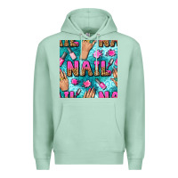 Seafoam nail art hands and polish with turquoise leopard and glitter seamless  Premium Hoodie - BundleAndBundleShop